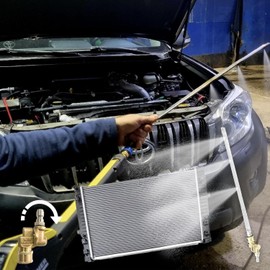 NIFUAL Car Radiator Cleaning Wand, Radiator Water Cleaner Wands,Water Tank for Pressure Washer,Car Truck Power Washer Wand,Gutter Cleaning Tool Fit Over 2000PSI Pressure Washer ﻿(55CM)
