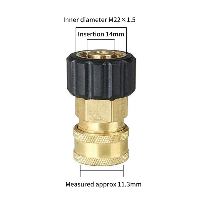 Wjelet 14mm Inner Dia Pressure Washer Adapter M22 Male to