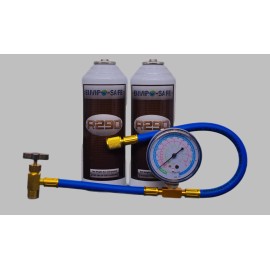 envirosafe R290 Refrigerant, 2 Cans + Charging Gauge | Inverted Piercing, 8oz | EnviroSafe