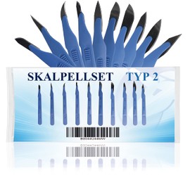 Horn Medical Disposable Scalpel Set Type II (Set of 10) - 1 Scalpel Sterile in Sizes 11, 12, 15, 18, 19, 20, 21, 22, 23 and 24