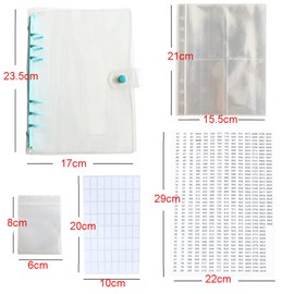 mollensiuer 1Pc Diamond-Paint Beads Storage Book Diamond-Paint Tools Kit Diamond-Paint Storage Diamond Container with Pockets, Self-Sealing Bags, Binder Pockets, Diamond-Paint Number Stickers, Blue