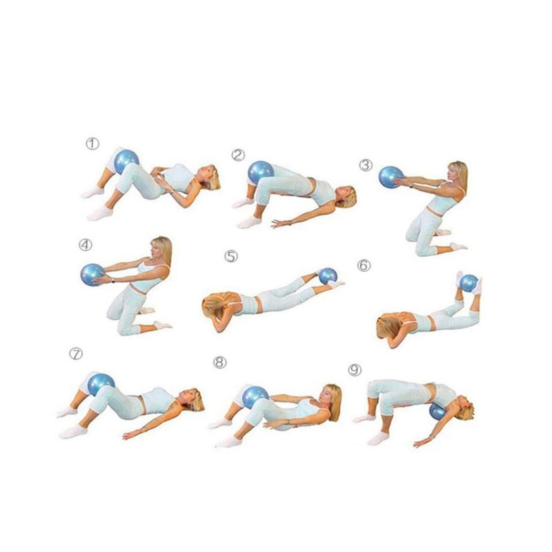 KOMBIUDA Ball 2pcs 25cm PVC Pilates Yoga Ball Explosion-Proof High