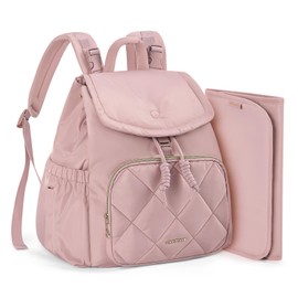 mommore Diaper Bag Backpack, Small Diaper Backpack for Travel, Lightweight Drawstring Baby Bag with Stroller Straps