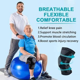 Ultra Ergonomic Tri-Weave Neoprene Padded Knee Compression Support Sleeve Joint Pain Arthritis Tendonitis, Bursitis, Osteoarthritis, Rheumatoid Arthritis, Knee Discomfort (Black, M)