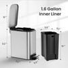 Cesun Small Bathroom Trash Can with Lid Soft Close, Step
