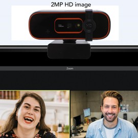 1080P HD Webcam for PC, Fast Focusing Webcam with Noise Cancelling Mic, Facial Recognition, Plug & Play Computer Web Camera for Live Streaming Video Calling