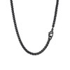 FaithHeart Black Thin Spiga Chain Necklace for Male 316L Stainless