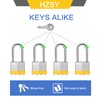 HZSY Padlocks Keyed Alike, Pack of 24, Laminated Steel Keyed