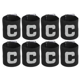 MECCANIXITY Soccer Captain Armband, Captain Arm Bands for Soccer Elastic Captain C Arm Band Sports Captain Armbands for Football Team Training Youth & Adult Blue, Pack of 8