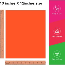 JANDJPACKAGING Heat Transfer Vinyl Bundle, 10 x 12 Inch, Assorted Colours, Iron on for Cricut & Silhouette Cameo with Teflon Film for Heat Press Machine