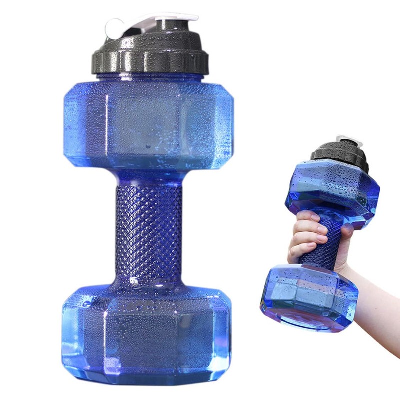Weight Water Bottle 2.2L Dumbbell Shaped Water Container with Leak