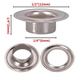 Emoshayoga Pack of 2000 Eyelets 6 mm for Eyelet Pliers Tarpaulin Fabrics Canvas Curtains and Banners (Silver)