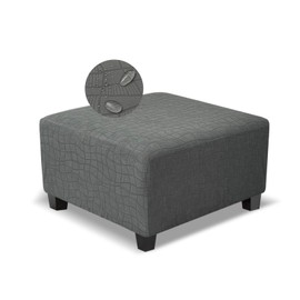 TOPHMDECOR Square Ottoman Cover,Soft Stretch Jacquard Slipcover with Dual Waterproof Layers,Washable Furniture Protector for Pets,Large,Light Gray