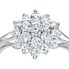 Silver Cubic Zirconia Set Cluster Ring M