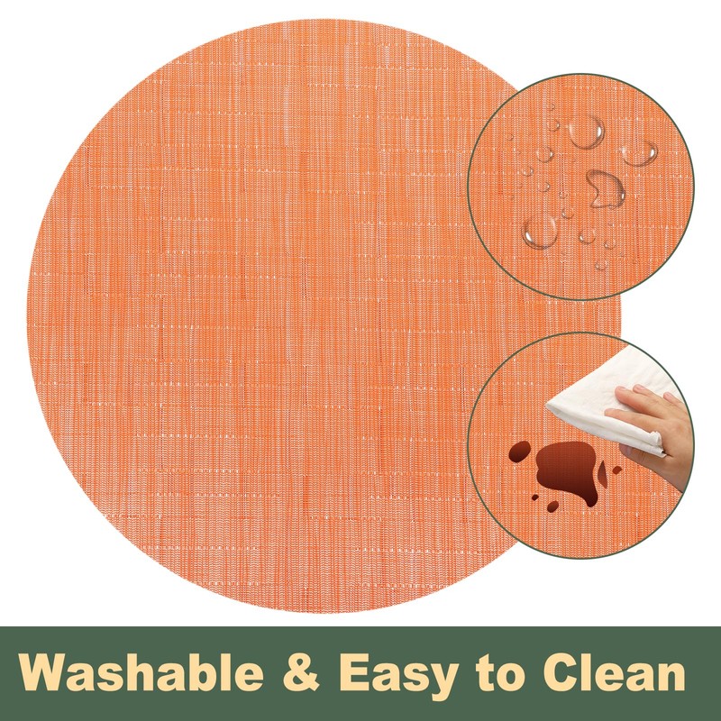 sourcing map 6 Pcs Placemats, 13.7 Inch PVC Placemats Round