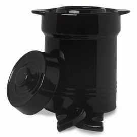 Ceramic Fermentation Crock, Sauerkraut Crock Jar 2 Liter/0.5 Gallon with Stone Weights and Lid, Easy to Clean (Black)