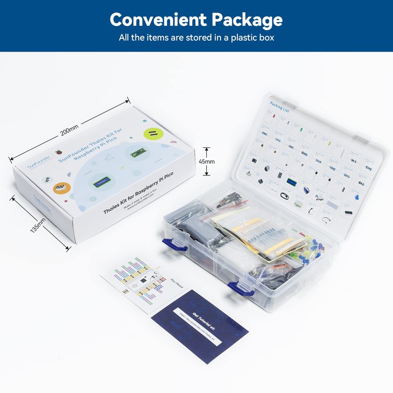 SUNFOUNDER Raspberry Pi Pico Ultimate Starter Kit with Detailed Online