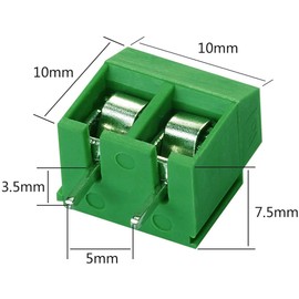 RUNCCI-YUN 120pcs Universal PCB Board Kit 2 Pin Screw Terminal Block for PCB 300V 10A 5mm Pitch（green）
