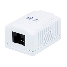 Monoprice Cat6 RJ45 Surface Mount Box - UL Listed, 1-Port, Dual IDC, 110D or Krone Type, 50u, TAA, No Logo, White