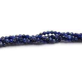 Vintageparts Faceted Beads Made of Lapis Lazuli in Blue 2 mm for Jewellery Making Yourself Girls Women Unisex
