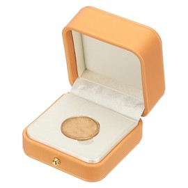 PATIKIL Coin Display Box, Coin Presentation Display Box, Coin Case with Coin Holder for 30 mm Divorce Coin for Silver Dollar Collectors, Orange