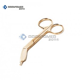 OdontoMed2011 Corrosion Resistant Stainless Steel Gold 4 1/2 INCH Lister Bandage Scissors
