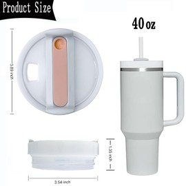 40 OZ Tumbler Lid Replacement Spill Proof Splash Resistant Tumbler Covers Replacement cover(2 Pack, Pink)