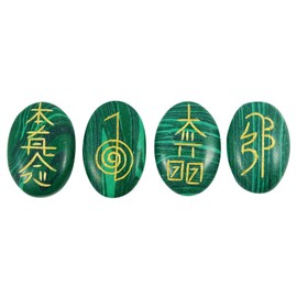 HARMONIZE Lots of 4 Pcs Malachite Meditation Balancing Reiki Healing Stone Karuna Symbol