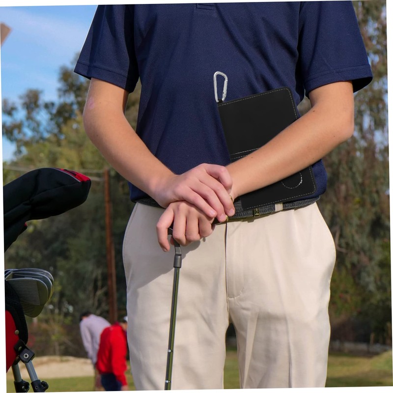 NOLITOY 1pc Portable Golf Scorecard Holder Pu Leather Protector Simple