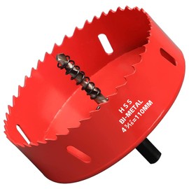 4-5/16 Inch Hole Cutter for Wood, 110mm Bi-Metal Hole Saw for Recessed Lighting, 32mm Cutting Depth HSS M42 Hole Saw for Plastic, Drywall, Plasterboard and Soft Metal Sheet