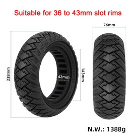 GLDYTIMES 10x3 255x80 60/65-6 Off Road Solid Tire, Fit fot Joyor S5/ S10-S/ Y7-S Kugookirin G3PRO/ M4Pro Yume Y10/ D4+ Electric Scooter, Wear resistant, puncture resistant Tubeless Tire