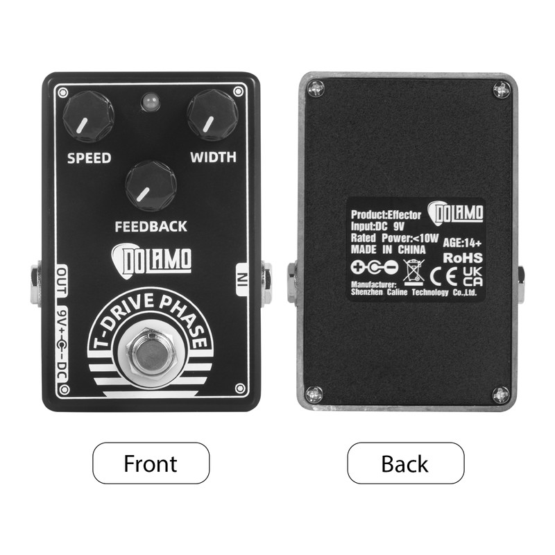 Dolamo T-Drive Phase Guitar Effects Pedal Width/Feedback/Speed DC 9V 6.35mm