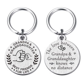 MXRSDF Grandpa Gifts - Grandfather Granddaughter Keychain