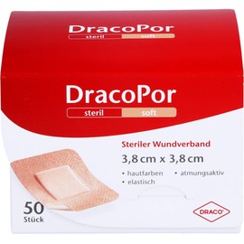 Dracopor Wound Dressing 3.8 x 3.8 cm Sterile Skin Coloured Pack of 50