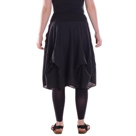 Vishes Alternative Clothing - Women's Knee-Length Skirt 100% Cotton Vintage with Pockets, black, 42