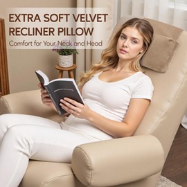 AHUAWA Neck Pillow for Recliner Chair, 14" Adjustable Recliner Pillow for Headrest, Soft Velvet Weighted Back Non-Slip Head Pillow for Recliner, Couch, Chair, Sofa