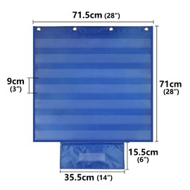 Mewise Standard Pocket Chart Plus Small Storage Bag for Classroom & Homeschool Teaching Supplies,Durable Pocket Chart for Sight Words,Daily Schedule,Sentence Strips, Class Activities (Blue)
