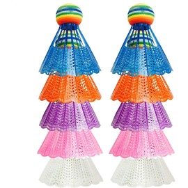 Rainbow Head Bádminton, set de bádminton shuttlecock Nylon Badminton Accesorios deportivos de agarre ergonómico para balcón, jardín, parque infantil, hogar, gimnasio