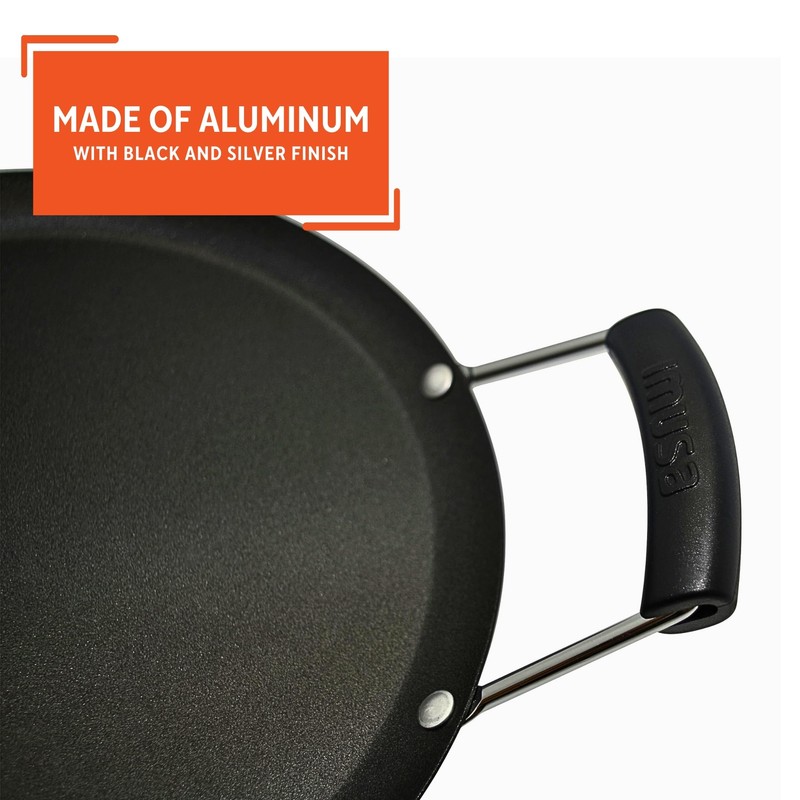 Imusa USA, Black Carbon Steel Large Round Comal with Bakelite