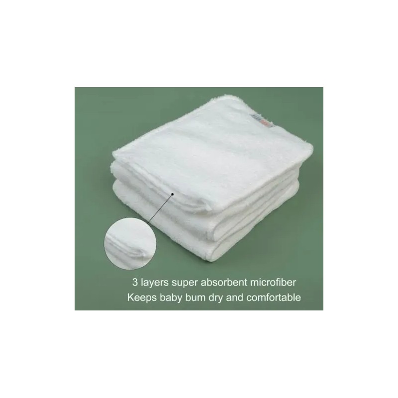 5 Pañales Ecológico Junior Alvababy Abs 5 Bambú 5 Microfibra