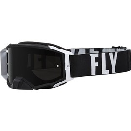 Fly Racing 2023 Adult Zone Pro Goggles (Black/White W/Dark Smoke/Smoke Lens, Adult)