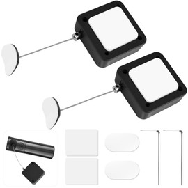 2-Pack 6.5 Ft Retractable Remote Control Tether Cable with Adjustable Locking Strap – Secure Key Holder for TV Remotes, Game Controllers, Tablets in Showrooms, Homes, Offices, Anti-Loss Safety Cord