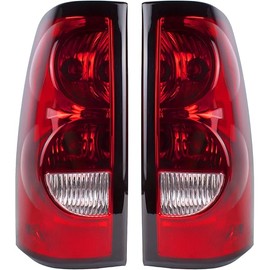 Boine Compatible With 2003 2004 2005 2006 Chevy Silverado 1500 2500 3500 Driver and Passenger Side Tail Light - Bulb and Harness Included