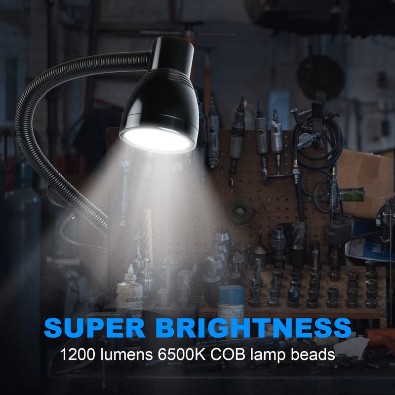 Flexible Work Light, 12W Machine Light, 1200 Lumen Flexible Work