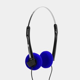 Retrospekt Retro Foam On-Ear Headphones – On-Ear Wired Headphones with Foam Earpads – 3.5mm Jack for Cassette Players, Walkmans, Boomboxes & More – Vintage-Style (Blue)