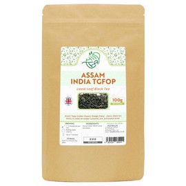 Assam India Premium Black Loose Leaf Tea Tippy Golden Flowery Orange Pekoe TGFOP (Assam India, 100g)