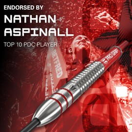 Target Darts Nathan Aspinall 23G 80% Tungsten Steel Tip Darts Set - 9 Pro Grip Shafts - 9 Pro Ultra Flights - Dart Wallet Bundle
