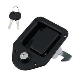 Nicerity Truck Tool Box Lock Replacement Stainless Steel Black Trailer Toolbox Handle Latch with 2 Keys Tool Box Locks for RV Truck Trailer