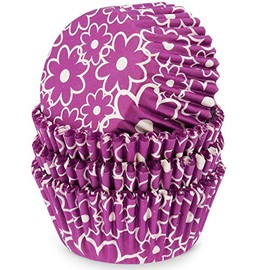 MoNiRo Paper Muffin Cases - Cupcake Baking Mould Made of Paper Motif Purple Flowers - Muffin Mould - Cupcake Mould - Paper Cases - Cupcake Cases - Muffin Mould - Baking Cases - Muffin Moulds