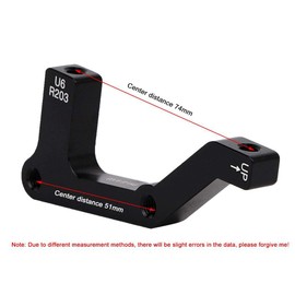 VIFER Bike Durable Bike Disc Brake Mount Caliper Adapter B-R-203 for MT-B Mountain Bike Bicycle (Black)